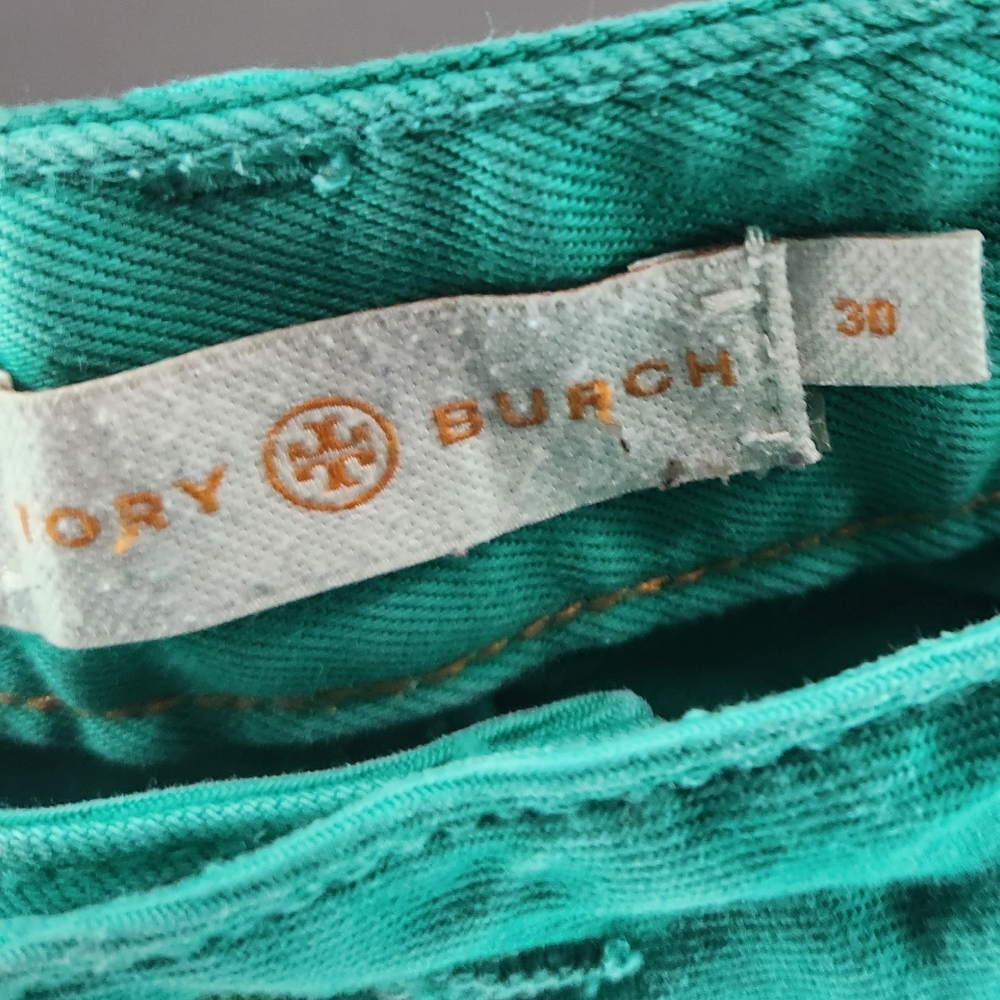 Tory Burch• Green cropped skinny jean. Sz 30 (A90) - Picture 4 of 9